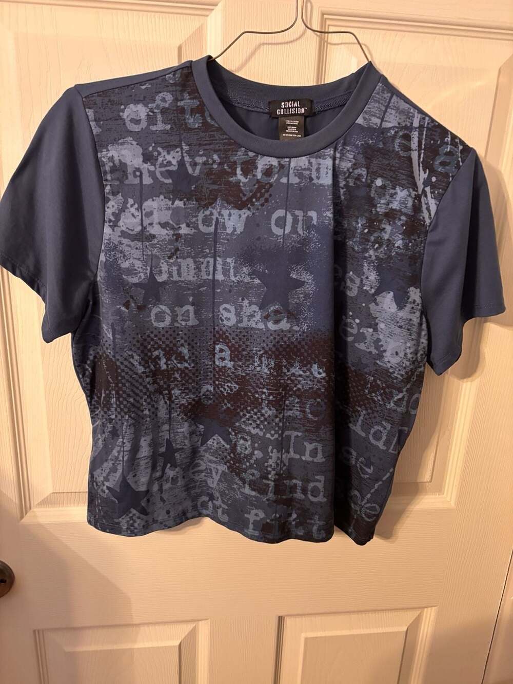 Social Collision Printed Crew Neck Short Sleeve T-Shirt